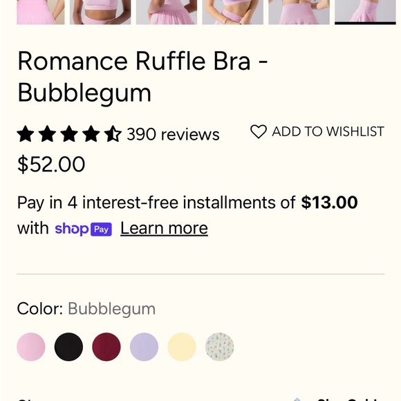 Bubblegum Pink Romance Ruffle Bra Women's L - Picture 6 of 6